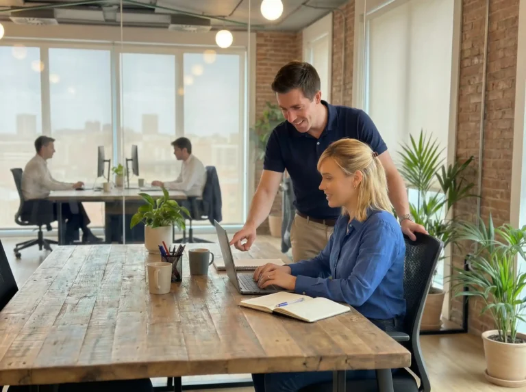 Xavi y alba analizando un producto