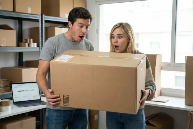 xav y alba sosteniendo una caja pesada