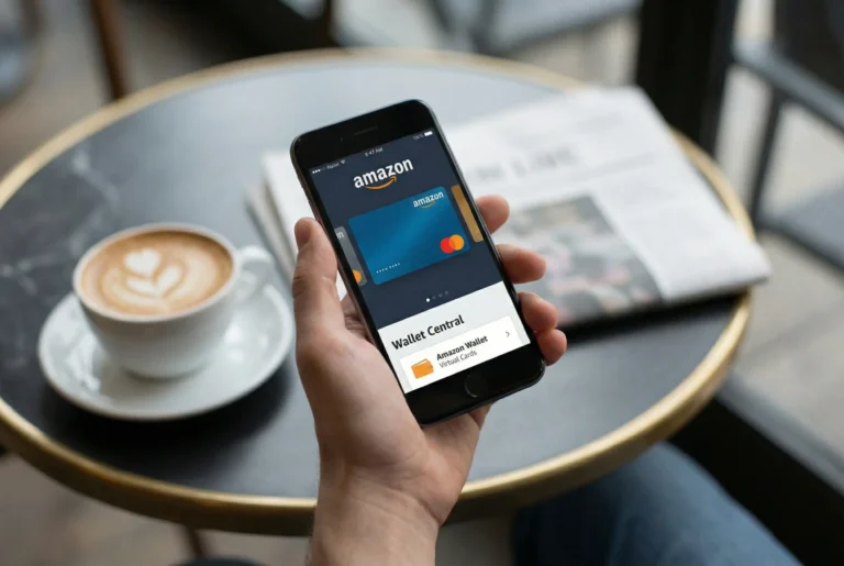 en la pantalla del móvil se ve amazon wallet